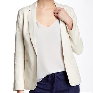 Joie Cream Single-Button Blazer